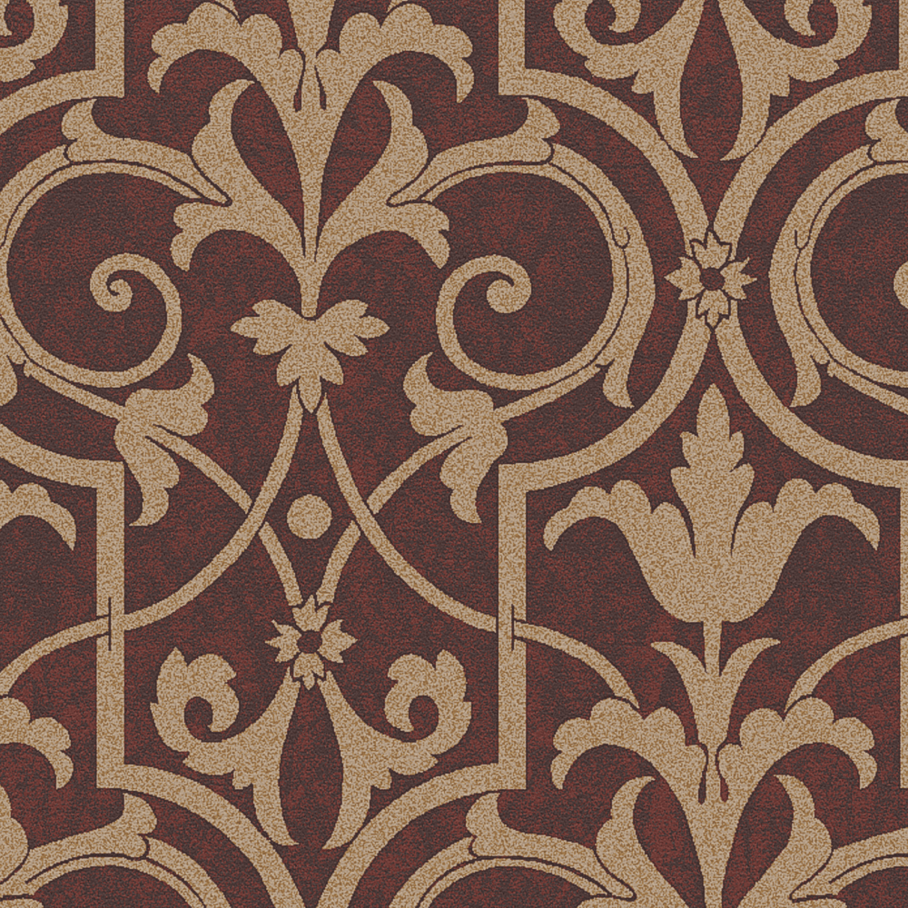 Patinated flowerwork Bordeaux